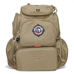 Rugged Tan Backpack with Embroidered Patch